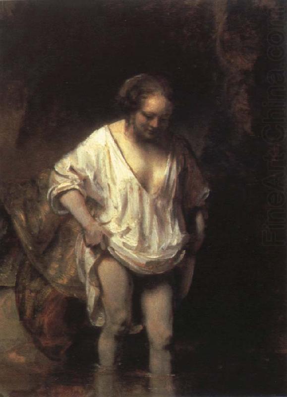 Rembrandt van rijn woman bathing in a steam